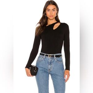 Krisa Black Cut Out Long Sleeve Tip Size XSmall New With Tags